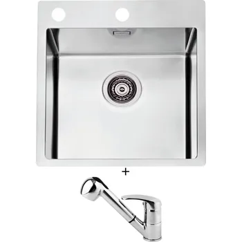 Nerezový dřez Nerezový dřez SET Alveus PURE 20 nerez + Alveus OAZA chrom