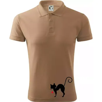 Pánská košile Zamilovaná kočka prohnutá - Polokošile pánská Pique Polo 203 - 5XL ( Písková )