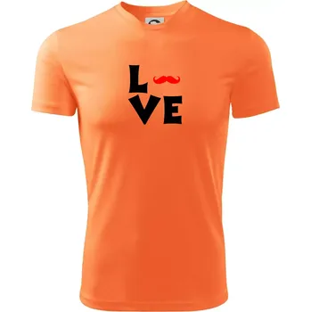 Pánské tričko Love mustache - Pánské triko Fantasy sportovní (dresovina) - 2XL ( Neon mandarine )