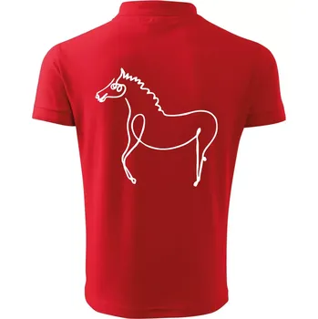 Pánská košile Kůň kreslený - Polokošile pánská Pique Polo 203 - M ( Červená )