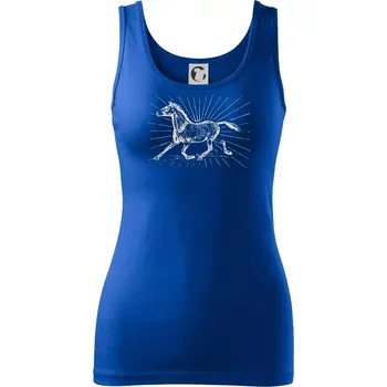 Dámské tričko Kůň a paprsky - Dámské tílko - M ( Královská modrá )