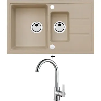 Granitový dřez Granitový dřez SET Alveus INTERMEZZO 70 beige 55 + Alveus TONIA chrom