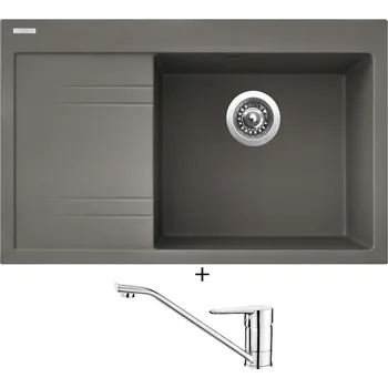 Granitový dřez Granitový dřez SET Sinks RIM 780 P truffle + Deante CORIO BFC 060M chrom