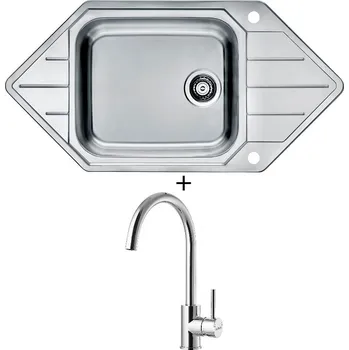 Nerezový dřez Nerezový dřez SET Alveus PRAKTIK 130 nerez + Alveus ROXA chrom