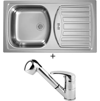 Nerezový dřez Nerezový dřez SET Alveus BASIC 150 tkaná struktura + Alveus OAZA chrom