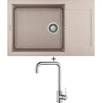 Granitový dřez Granitový dřez SET Elleci EASY 310 G51 avena + Laveo BONA BAB 265D nerez