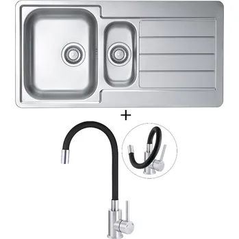 Nerezový dřez Nerezový dřez SET Alveus LINE 10 tkaná struktura + Deante NEO LUNO BOC B720 nerez