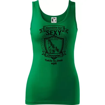 Dámské tričko Nesnáším být sexy - chovatel koní erb - Dámské tílko - XS ( Středně zelená )