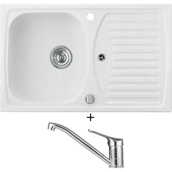 Granitový dřez Granitový dřez SET Alveus RECORD 30 white 11 + Alveus RIVIERA X chrom