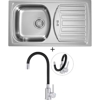 Nerezový dřez Nerezový dřez SET Alveus BASIC 150 fi 90 nerez + Deante NEO LUNO BOC B720 nerez