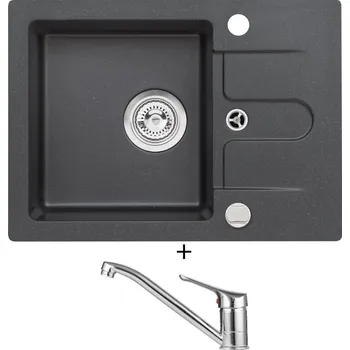 Granitový dřez Granitový dřez SET Alveus CORTINA 10 black 91 + Alveus RIVIERA X chrom