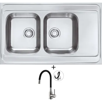 Nerezový dřez Nerezový dřez SET Alveus CLASSIC PRO 80 nerez + Alveus MINTAS nerez/černá