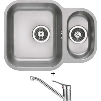 Granitový dřez Dřez pod desku SET Alveus DUO 70 nerez + Alveus RIVIERA X chrom