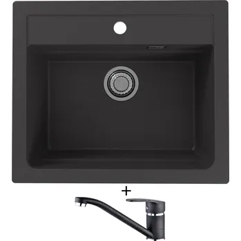 Granitový dřez Granitový dřez SET Alveus ATROX 30 black 91 + Alveus NINA black 91