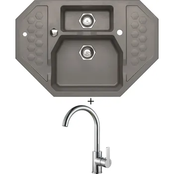 Granitový dřez Granitový dřez SET Alveus SENSUAL 60 steel 04 + Alveus TONIA chrom