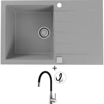 Granitový dřez Granitový dřez SET Alveus CADIT 20 beton 81 + Alveus MINTAS chrom/černá
