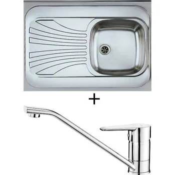 Nerezový dřez Nerezový dřez SET Alveus CLASSIC 30 N nerez odkapávací plocha vlevo + Deante CORIO BFC 060M chrom