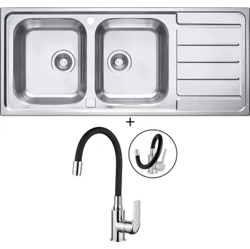 Nerezový dřez Nerezový dřez SET Alveus LINE 100 MAXIM nerez + Kuchinox ELZA BKE 761 chrom/černá