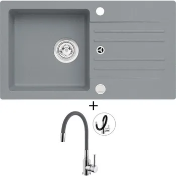 Granitový dřez Granitový dřez SET Alveus CORTINA 140 beton 81 + Alveus MINTAS chrom/šedá