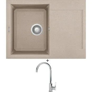Granitový dřez Granitový dřez SET Elleci EASY 135 G51 avena + Elleci C01 CADDY chrom