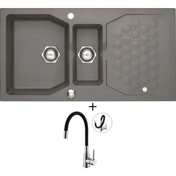 Granitový dřez Granitový dřez SET Alveus SENSUAL 70 steel 04 + Alveus MINTAS chrom/černá