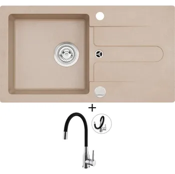Granitový dřez Granitový dřez SET Alveus CORTINA 110 beige 55 + Alveus MINTAS chrom/černá