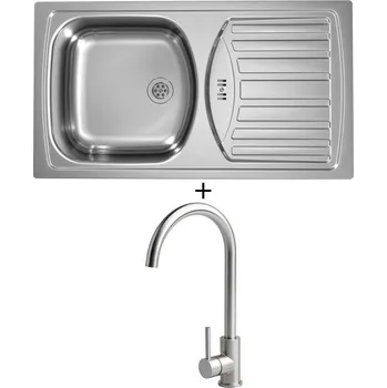 Nerezový dřez Nerezový dřez SET Alveus BASIC 150 tkaná struktura + Alveus VIOLA nerez