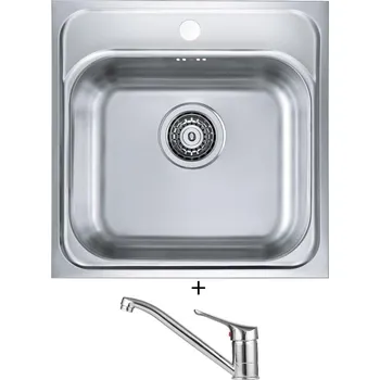 Nerezový dřez Nerezový dřez SET Alveus BASIC 140 fi 90 nerez + Alveus RIVIERA X chrom