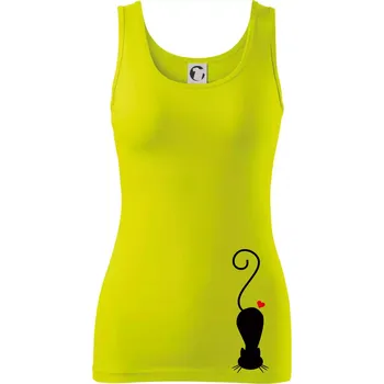 Zamilovaná kočka ležící - Dámské tílko - S ( Limetková )