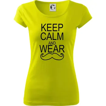 Keep calm and wear mustache - Dámské triko Pure - XS ( Limetková )