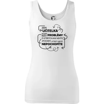 Dámské tričko Jsem učitelka a musím řešit problémy - Dámské tílko - L ( Bílá )