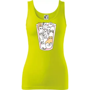 Dámské tričko Kočky ve sklenici - Dámské tílko - 2XL ( Limetková )
