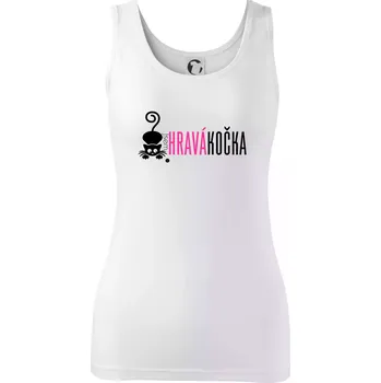 Dámské tričko Jsem hravá kočka - Dámské tílko - XS ( Bílá )