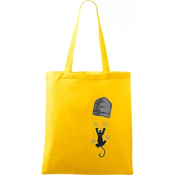 Kočka vypadla z kapsy - Taška bavlněná - 42 x 38 cm ( Žlutá )