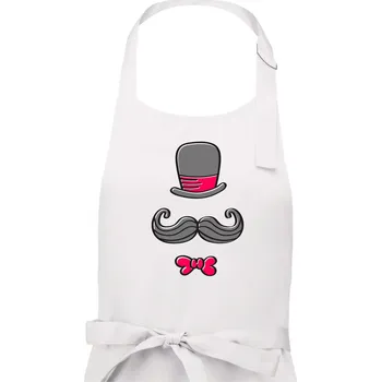 Kuchyňská zástěra Kitty Mustache - Dámská zástěra na vaření - Univerzální velikost ( Bílá )