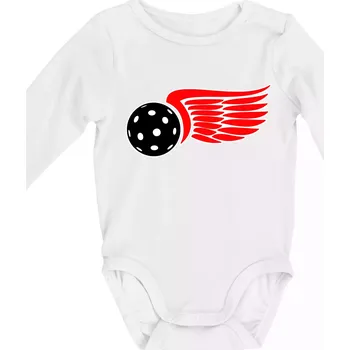 Kojenecký body Okřídlený míček - Body kojenecké s dlouhým rukávem - Dlouhý r. do 3 měs ( Bílá )