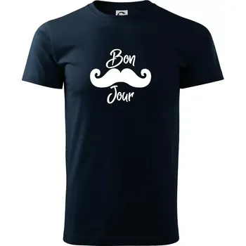 Mustache Bon Jour - Triko extra velké (5-8XL) - 6XL ( Námořní modrá (velmi tmavá - téměř černá) )