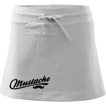 Dámská sukně Mustache - nápis - Sportovní sukně - two in one - L ( Bílá )