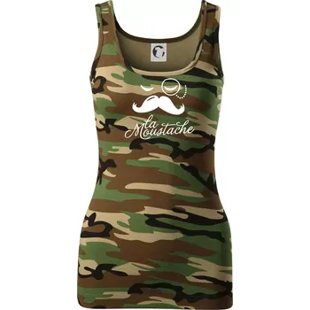 Dámské tričko La Mustache - Dámské Maskáčové tílko - XS ( Hnědý maskáč )