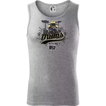 Drums - kreslené bubny - Tílko pánské Core - L ( Tmavě šedý melír )