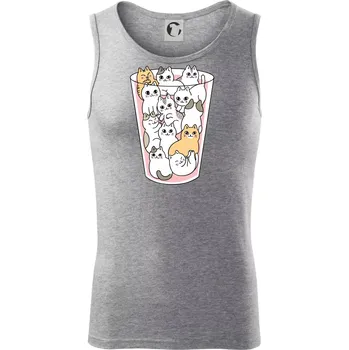 Kočky ve sklenici - Tílko pánské Core - M ( Tmavě šedý melír )