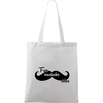 Free Mustache rides - Taška bavlněná - 42 x 38 cm ( Bílá )