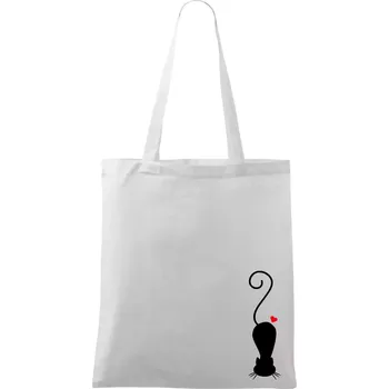 Zamilovaná kočka ležící - Taška bavlněná - 42 x 38 cm ( Bílá )