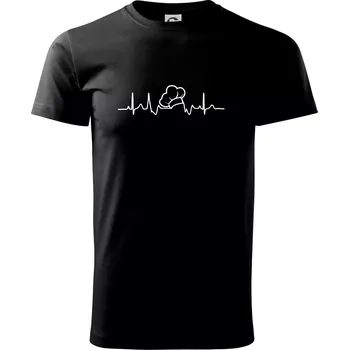 Pánské tričko EKG kuchařská čepice - Triko extra velké (5-8XL) - 6XL ( Černá )