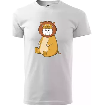 Kočka v převleku lva - Triko extra velké (5-8XL) - 6XL ( Bílá )