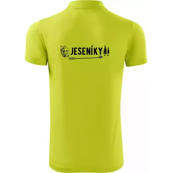 Pánská košile Jeseníky nápis - Polokošile Victory sportovní (dresovina) - 3XL ( Limetková )
