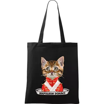 Napoleon domácí kočka - Taška bavlněná - 42 x 38 cm ( Černá )