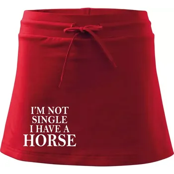 Dámská sukně I have a horse - Nepotřebuji přítele - Sportovní sukně - two in one - L ( Červená )