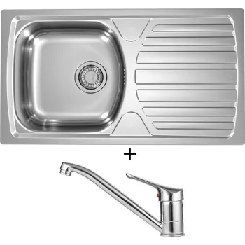 Kuchyňský dřez Nerezový dřez SET Alveus BASIC 170 fi 90 nerez + Alveus RIVIERA X chrom