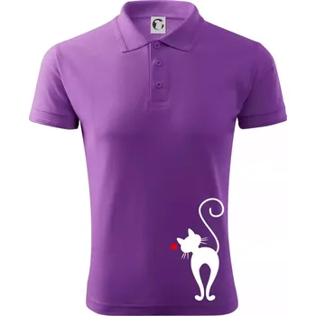 Pánská košile Zamilovaná kočka zezadu - Polokošile pánská Pique Polo 203 - 3XL ( Fialová )